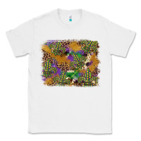 White mardi gras plaid purple glitter background Classic Tee - FaDigitalArtStudio