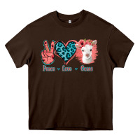 Chocolate Brown Peace Love Goats Heavy Core Tee - Jasminsmagicworld