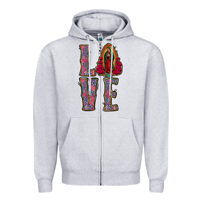Love Lady Of Guadalupe Zipper Hoodie by Jasminsmagicworld | Teevron