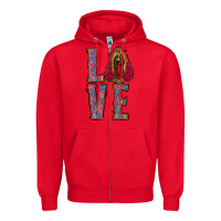 Red love lady of guadalupe Zipper Hoodie - Jasminsmagicworld