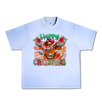 Grape Ice Happy Christmas Cow Urban Heavy Tee - CowhideDigitalArt