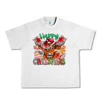 Lunar Rock Happy Christmas Cow Urban Heavy Tee - CowhideDigitalArt