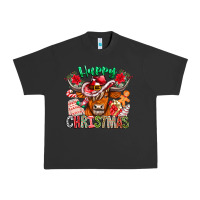 Pigment Black Happy Christmas Cow Urban Heavy Tee - CowhideDigitalArt