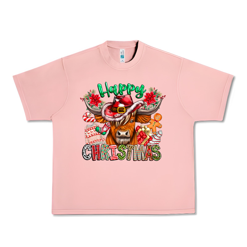 Happy Christmas Cow Urban Heavy Tee by CowhideDigitalArt | Teevron