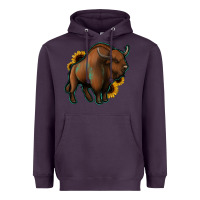 Plum Western  Bison Heavyweight Hoodie - Jasminsmagicworld