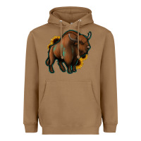 Toasted Coconut Western  Bison Heavyweight Hoodie - Jasminsmagicworld