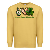Antique Gold peace love st.patrick's day Premium Sweatshirt - Jasminsmagicworld