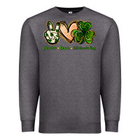 Charcoal Heather peace love st.patrick's day Premium Sweatshirt - Jasminsmagicworld