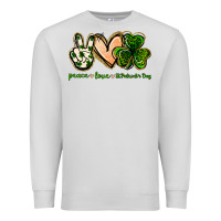 Dove Grey peace love st.patrick's day Premium Sweatshirt - Jasminsmagicworld