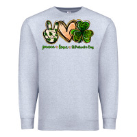 Heather Grey peace love st.patrick's day Premium Sweatshirt - Jasminsmagicworld
