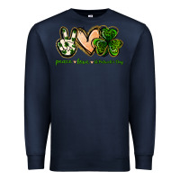Navy peace love st.patrick's day Premium Sweatshirt - Jasminsmagicworld