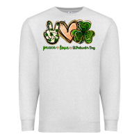 Oatmeal Heather peace love st.patrick's day Premium Sweatshirt - Jasminsmagicworld