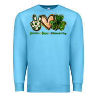 Ocean Blue peace love st.patrick's day Premium Sweatshirt - Jasminsmagicworld