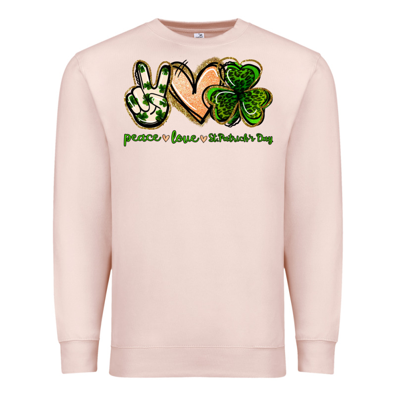 Peace Love St.patrick's Day Premium Sweatshirt by Jasminsmagicworld | Teevron