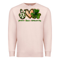 Pale Pink peace love st.patrick's day Premium Sweatshirt - Jasminsmagicworld