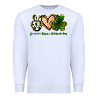 White peace love st.patrick's day Premium Sweatshirt - Jasminsmagicworld