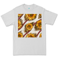 Dove Grey baseball sunflowers and leopard seamless pattern Premium Tee - BundleAndBundleShop