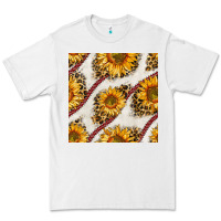 White baseball sunflowers and leopard seamless pattern Premium Tee - BundleAndBundleShop