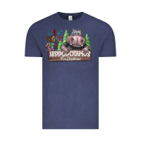 Vintage Denim IWant Hippopota maps For Christmas Vintage Tee - CowhideDigitalArt