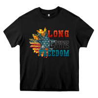 Black Long live freedom Heavy Core Tee - FaDigitalArtStudio