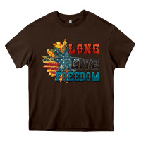 Chocolate Brown Long live freedom Heavy Core Tee - FaDigitalArtStudio