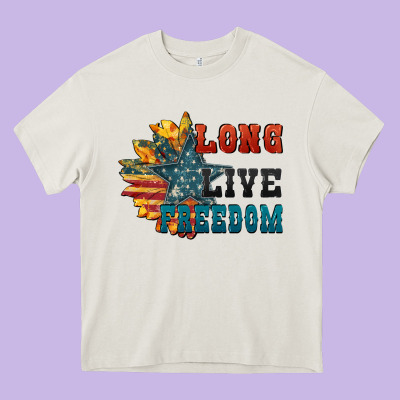 Long Live Freedom Heavy Core Tee Designed By Fadigitalartstudio