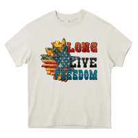 Cream Long live freedom Heavy Core Tee - FaDigitalArtStudio