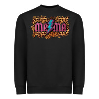 Black Leopard Mama Lightning Heavyweight Sweatshirt - RanaPortraitStore