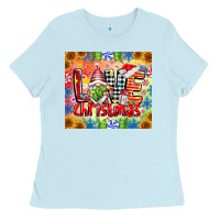 Baby Blue Love Christmas gnome Ladies Tee - CowhideDigitalArt