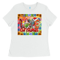 White Love Christmas gnome Ladies Tee - CowhideDigitalArt