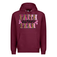 Burgundy faıth over fear Premium Hoodie - BarkalooDesign