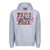 Heather Grey faıth over fear Premium Hoodie - BarkalooDesign