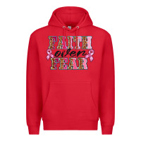 Red faıth over fear Premium Hoodie - BarkalooDesign