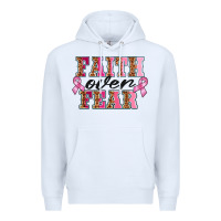 White faıth over fear Premium Hoodie - BarkalooDesign
