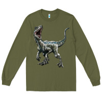 Army Green Velociraptor Long Sleeve Tee - LillyAllenDesigns