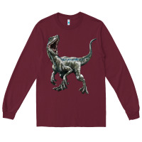 Burgundy Velociraptor Long Sleeve Tee - LillyAllenDesigns
