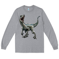 Heather Grey Velociraptor Long Sleeve Tee - LillyAllenDesigns
