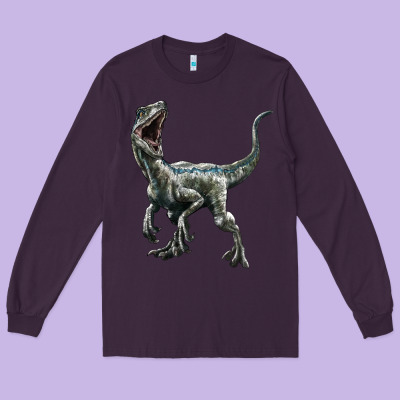 Velociraptor Long Sleeve Tee Designed By Lillyallendesigns