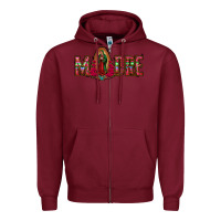 Burgundy madre floral aztec leopard Zipper Hoodie - Jasminsmagicworld