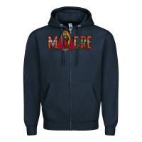 Navy madre floral aztec leopard Zipper Hoodie - Jasminsmagicworld