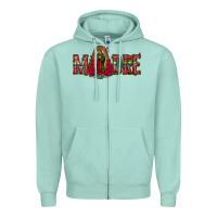 Seafoam madre floral aztec leopard Zipper Hoodie - Jasminsmagicworld