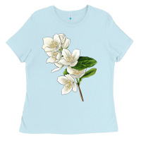 Baby Blue Mock Oranges Illustrations Ladies Tee - LillyAllenDesigns