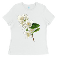 White Mock Oranges Illustrations Ladies Tee - LillyAllenDesigns