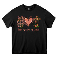 Black Peace Love Jesus Heavy Core Tee - Jasminsmagicworld