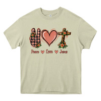 Mossy Peace Love Jesus Heavy Core Tee - Jasminsmagicworld