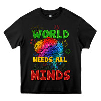 Black The world needs all kinds of minds Heavy Core Tee - FaDigitalArtStudio