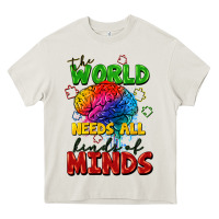 Cream The world needs all kinds of minds Heavy Core Tee - FaDigitalArtStudio