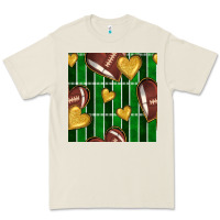 Bone american football field and hearts seamless pattern Premium Tee - BundleAndBundleShop