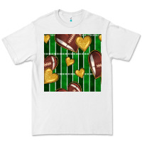 American Football Field And Hearts Seamless Pattern Premium Tee | Teevron