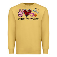 Antique Gold peace love nursing Premium Sweatshirt - Jasminsmagicworld